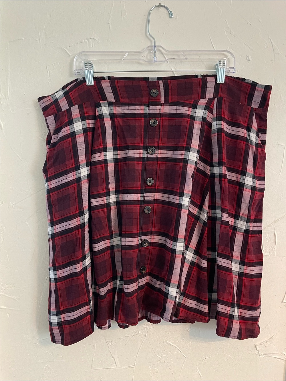 torrid Red Plaid Suspender Skirt - Picture 4 of 14